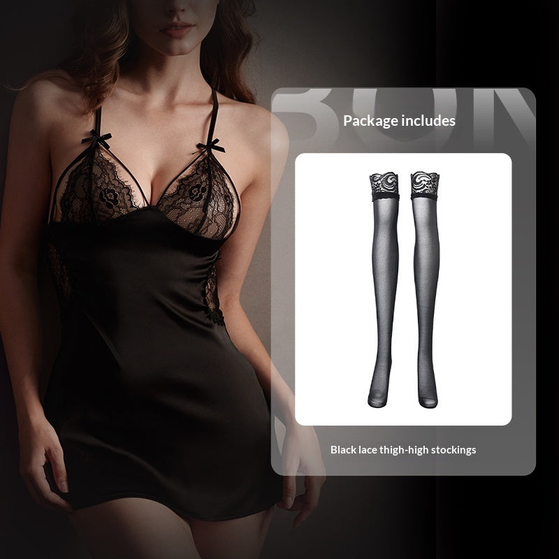 Figure-flattering With A Beautiful Open Back Delicate-strapped Sexy Nightgown
