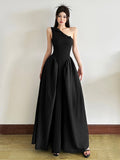 Best-selling Elegant Three-dimensional Floral-design Off-shoulder Pleated Dress