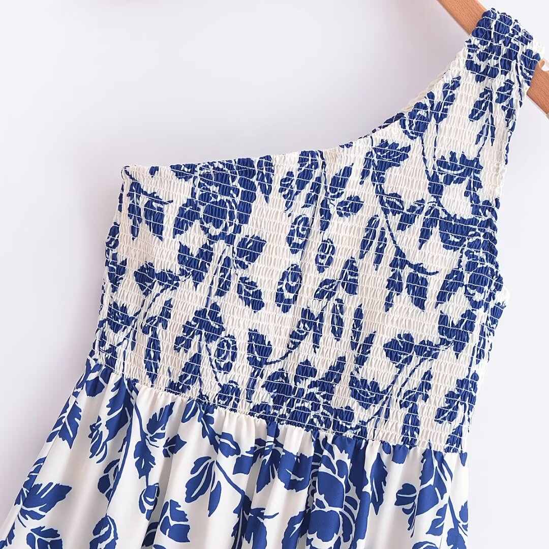 Womens Printed Off-Shoulder Dress